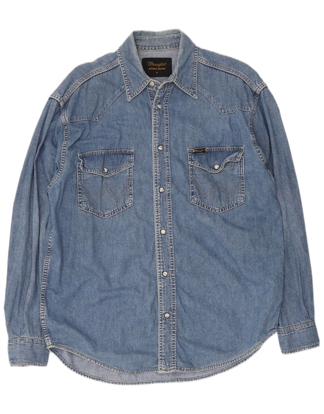 Camisa Vaquera Wrangler Hombre Algodón Azul Medio