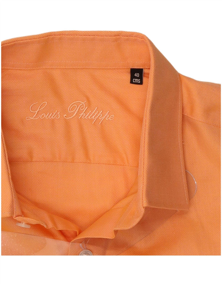 Camisa Louis Philippe para hombre talla 40 algodón naranja mediano