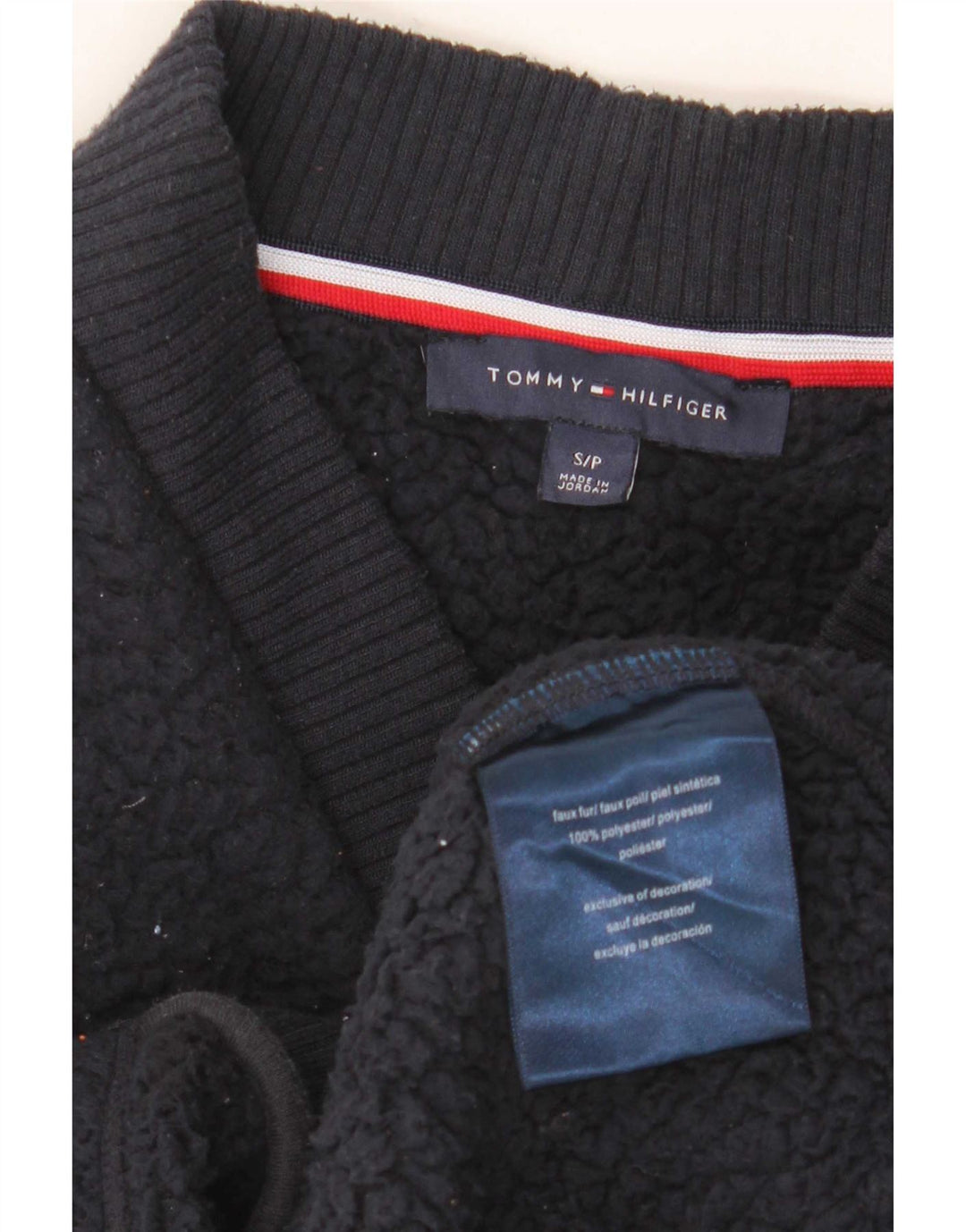 Tommy Hilfiger Chaqueta polar para mujer UK 10 Small Poliéster azul marino