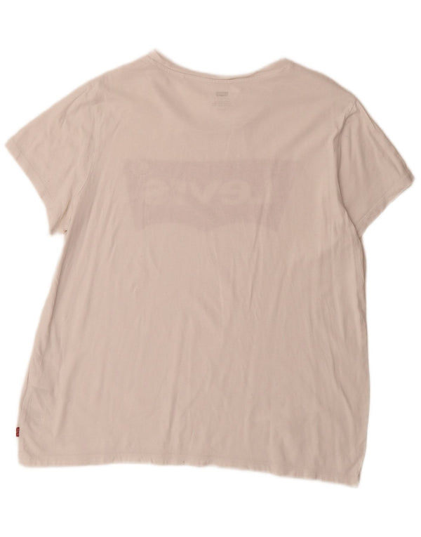Levi's Camiseta gráfica para mujer Top UK 18 XL Algodón blanco