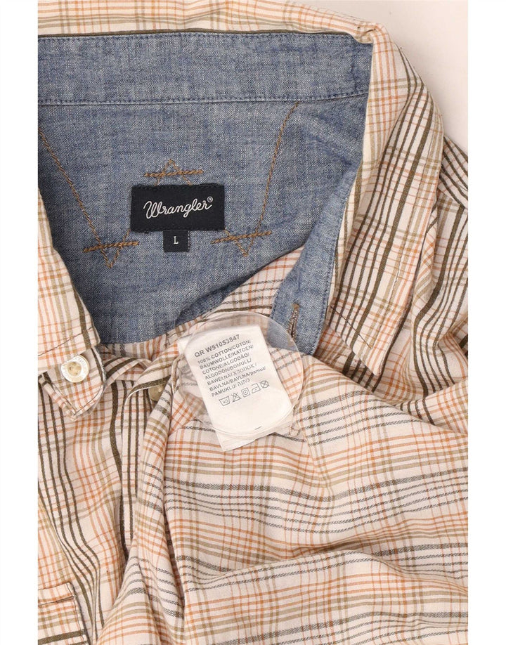 Wrangler Camisa De Manga Corta Para Hombre De Algodón Con Cuadros Multicolores Grandes
