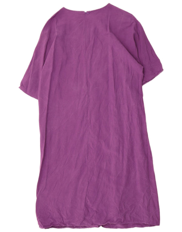 Stefanel Vestido largo extragrande para mujer UK 44 Lyocell morado mediano