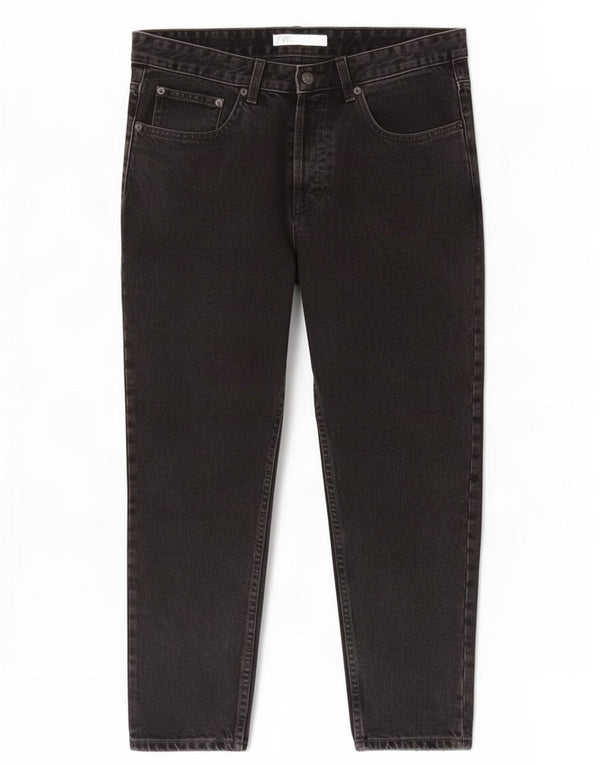 Zara Jeans recortados para hombre EU 42 Large W32 L26 Algodón negro