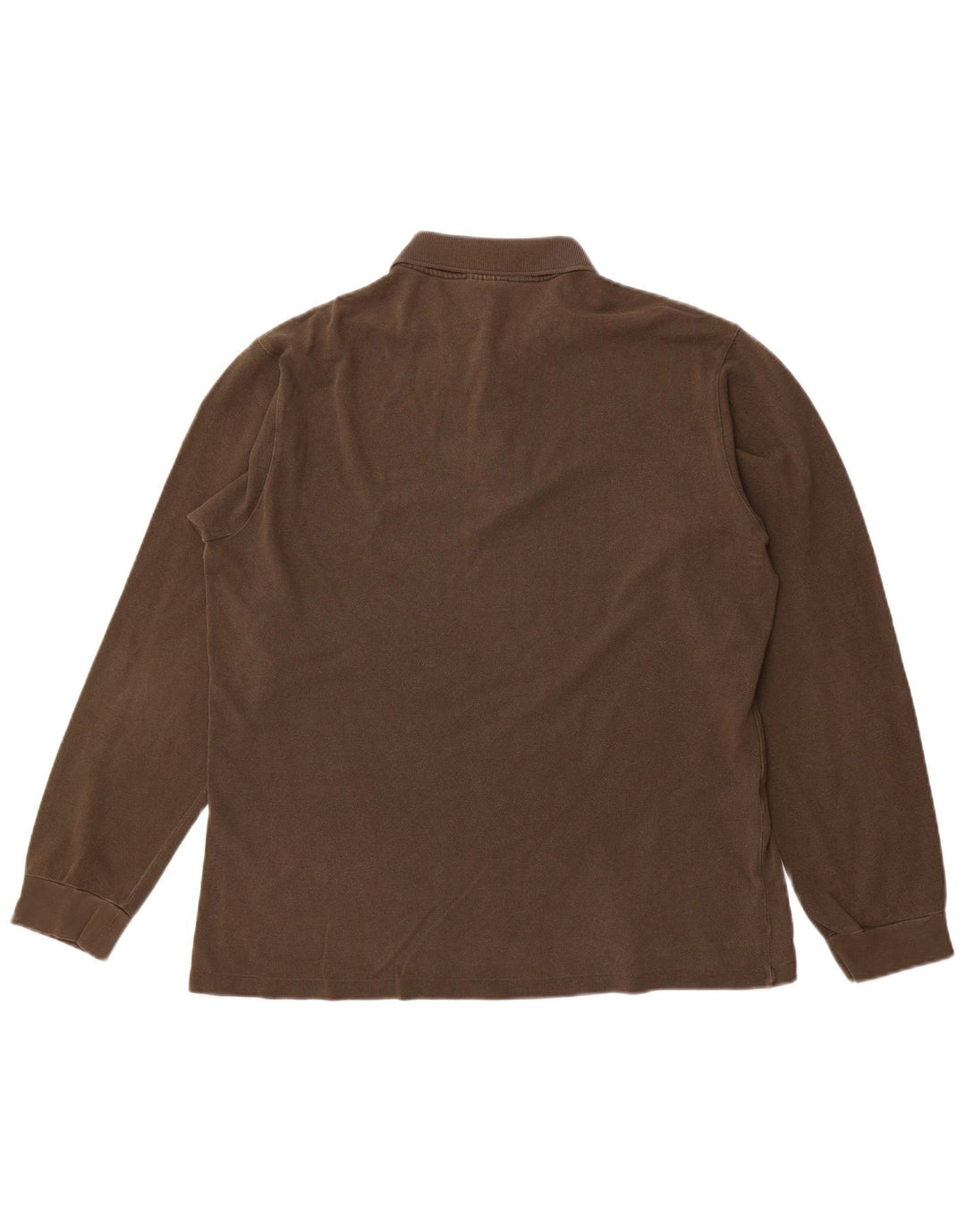 LACOSTE Polo de manga larga para hombre talla 5 grande algodón marrón