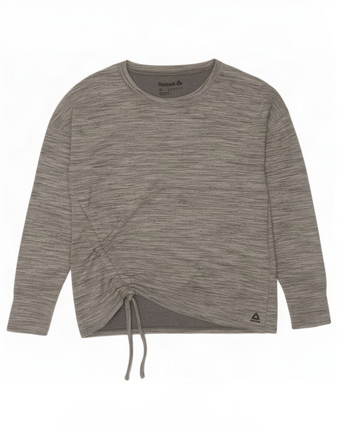 Reebok Top extragrande de manga larga para mujer UK 10 Pequeño poliéster moteado gris