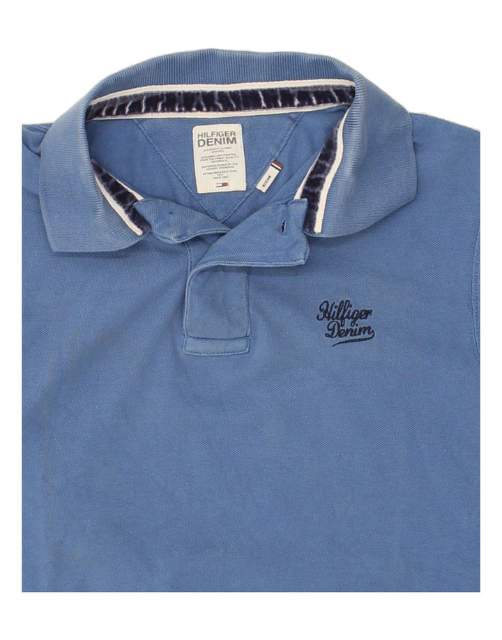 TOMMY HILFIGER Mens Polo Shirt Medium Blue Cotton Vintage Tommy Hilfiger and Second-Hand Tommy Hilfiger from Messina Hembry 