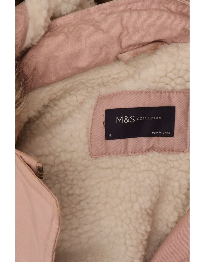 Marks & Spencer Chaqueta Parka Extragrande con Capucha para Mujer UK 46 Grande Rosa