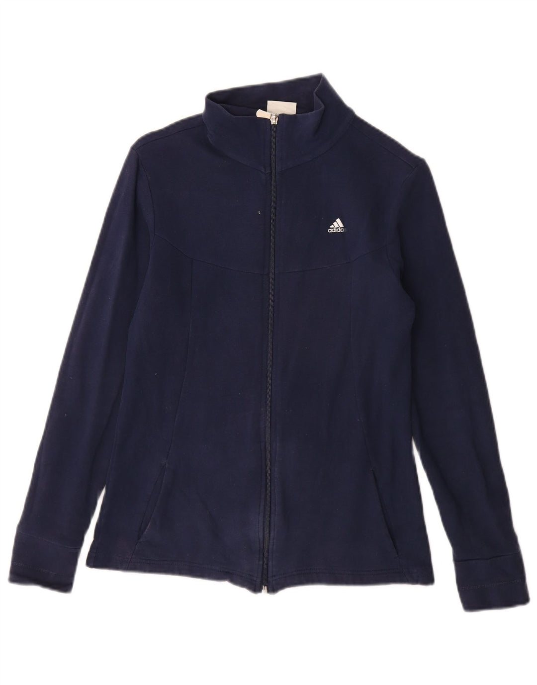 ADIDAS Chaqueta de chándal para mujer UK 12 Mediana Azul marino Algodón