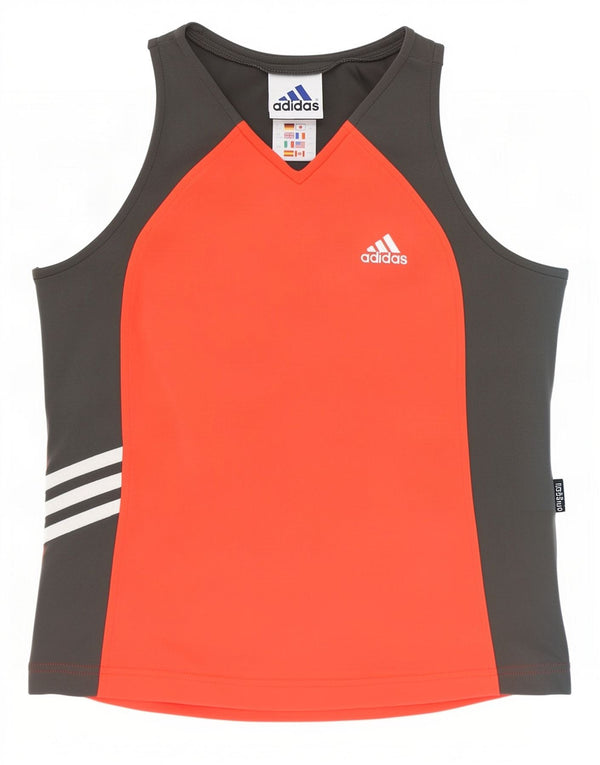 Adidas Camiseta corta Climalite para niña 15-16 años Gris Colorblock Poliamida