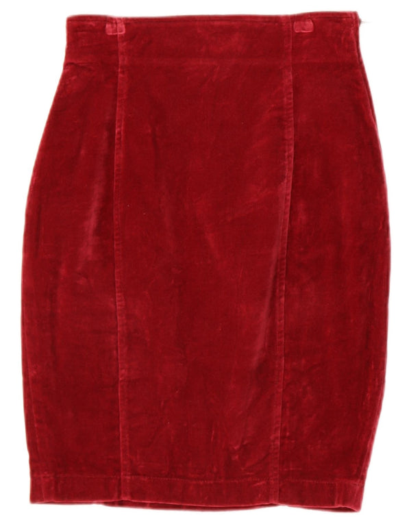 Falda tubo de terciopelo para mujer Trussardi IT 40 Small W26 Algodón burdeos