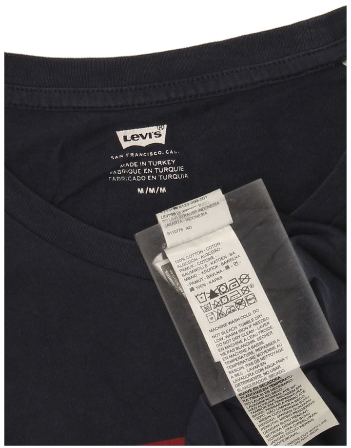 Levi's Hombre Camiseta Gráfica Top Medium Azul Marino Algodón