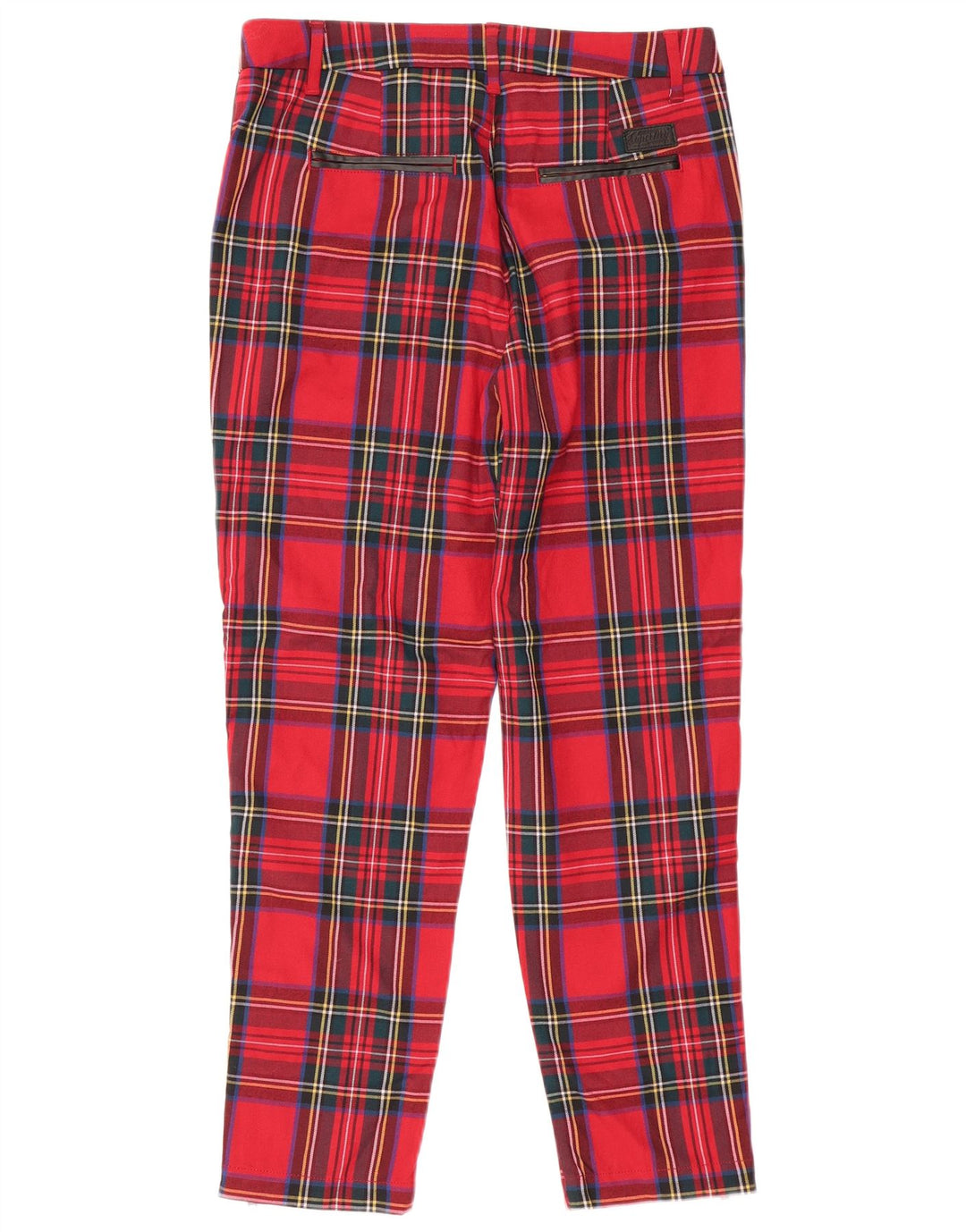 SUPERDRY Pantalones chinos de cintura alta para mujer UK 12 Medium W30 L26 Red Plaid