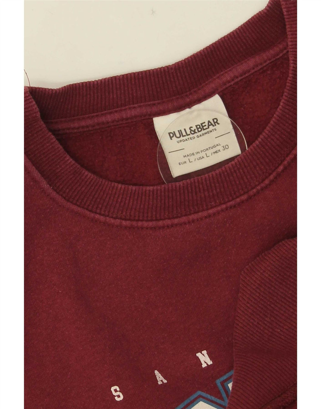 Pull & Bear - Sudadera extragrande con gráfico para mujer, talla 40, color granate