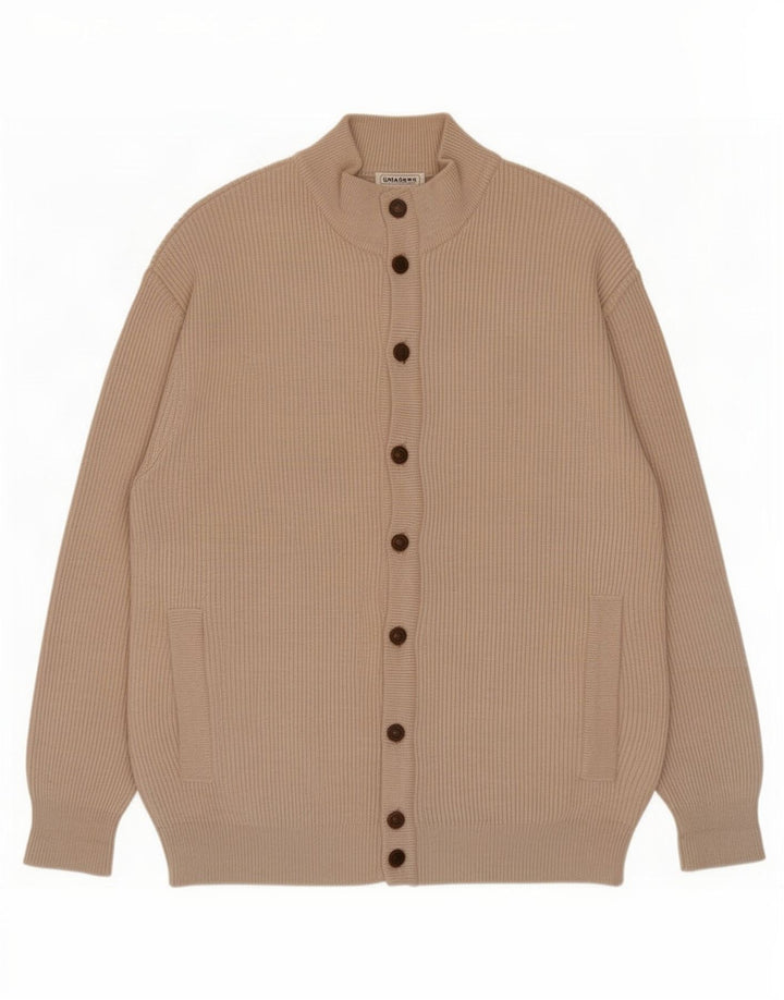 Lana Gatto Cárdigan para hombre suéter grande de lana beige