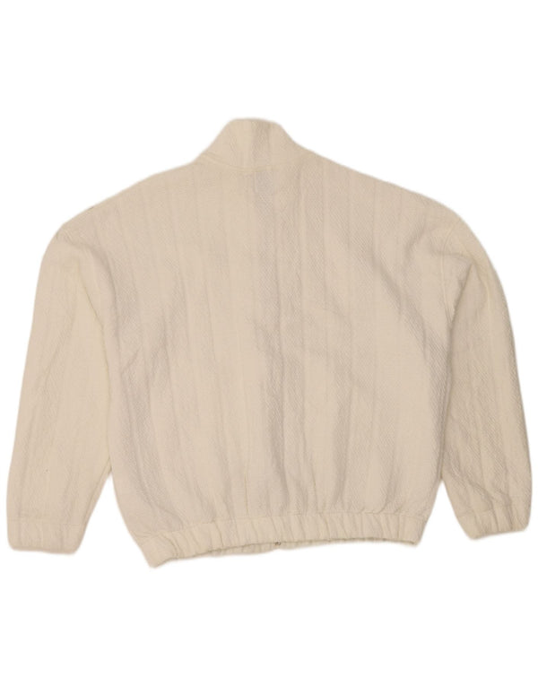Zara Mujer Chaqueta Bomber Extragrande UK 6 XS Poliéster Blanco