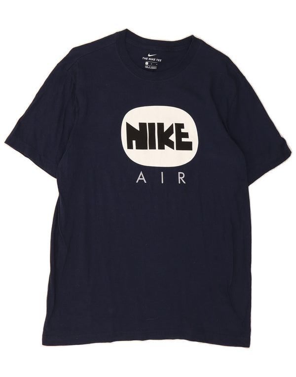 NIKE Mens Graphic T-Shirt Top Medium Navy Blue