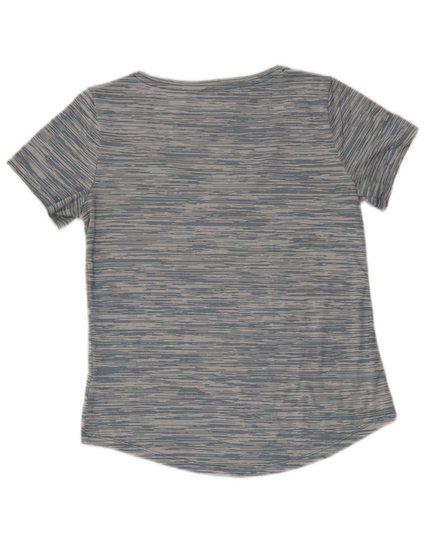 Nike Dri Fit Camiseta holgada para mujer UK 6 XS Poliéster a rayas azules