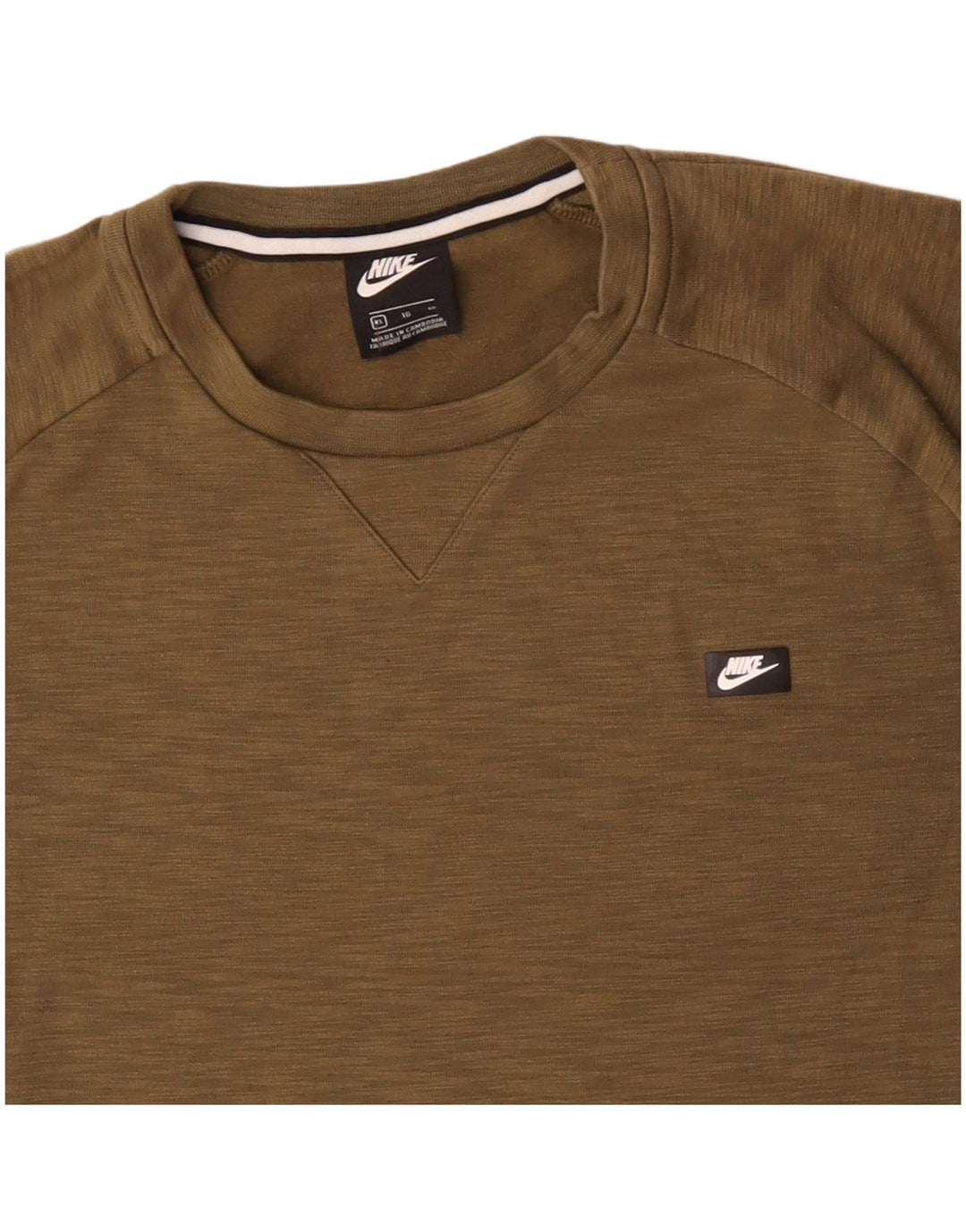 NIKE Sudadera Jumper XL Caqui De Algodón Moteado Hombre