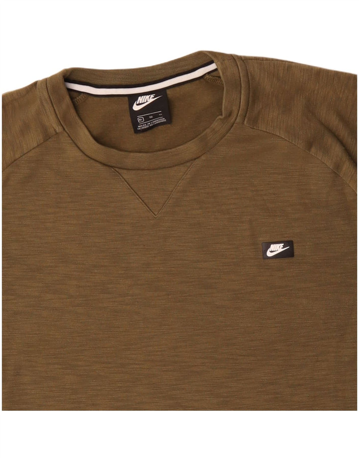 NIKE Sudadera Jumper XL Caqui De Algodón Moteado Hombre