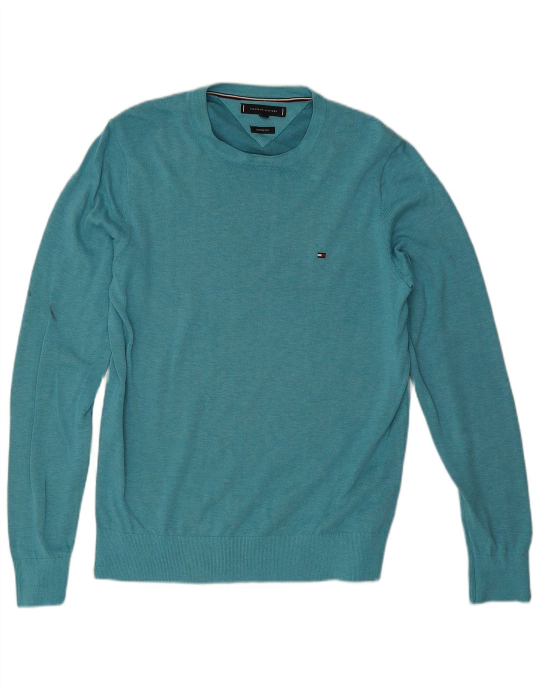Tommy Hilfiger Jersey con Cuello Redondo para Hombre Algodón Turquesa Medio
