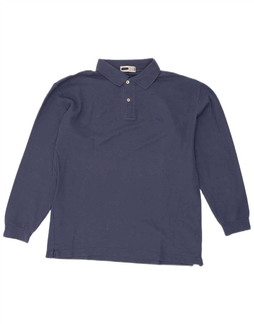 FILA Polo de manga larga para hombre IT 50 Algodón azul medio