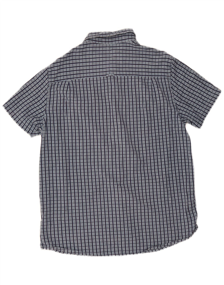 Camisa de manga corta para hombre de Mountain Warehouse Algodón a cuadros azul marino grande