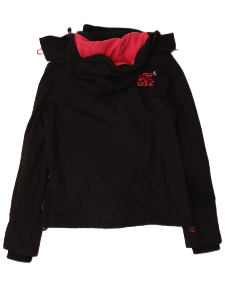 Superdry Chaqueta cortavientos con capucha Windcheater para mujer, talla 40, talla M, color negro