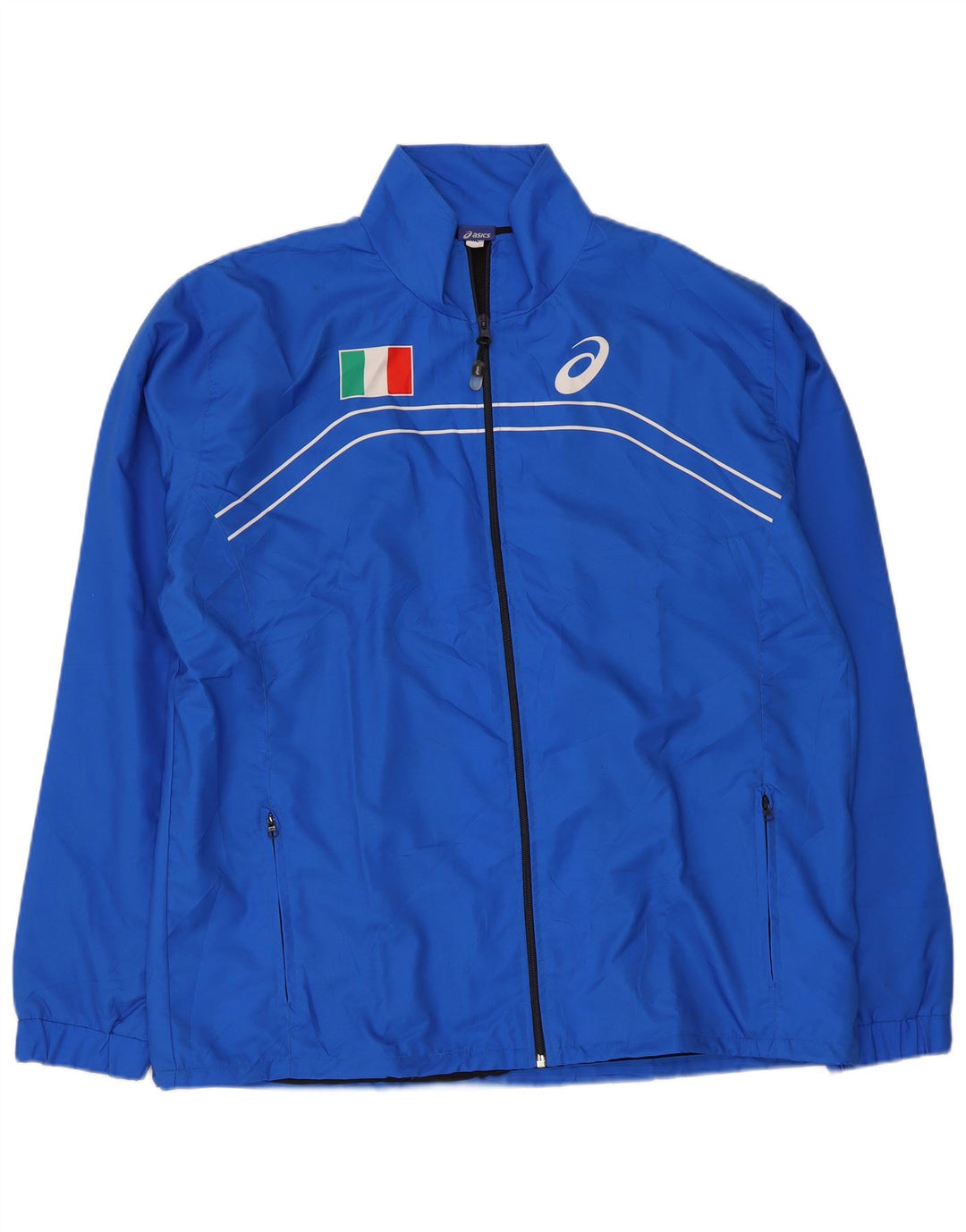 Asics Hombre Italia Graphic Chándal Top Chaqueta XL Poliéster Azul