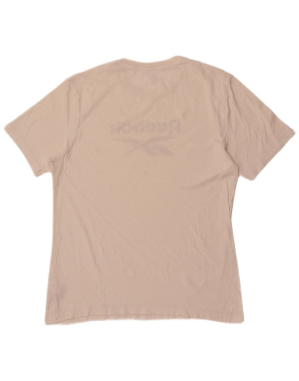 Reebok Camiseta gráfica para hombre Top Medium White Cotton