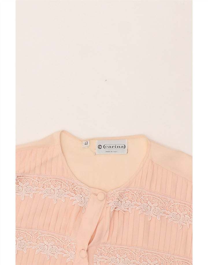 CARINA Womens Longline Oversized Shirt Blouse IT 42 Medium Pink Floral Vintage Carina and Second-Hand Carina from Messina Hembry 