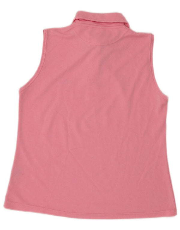 Best Company Polo sin mangas para mujer UK 46 Grande Poliéster rosa