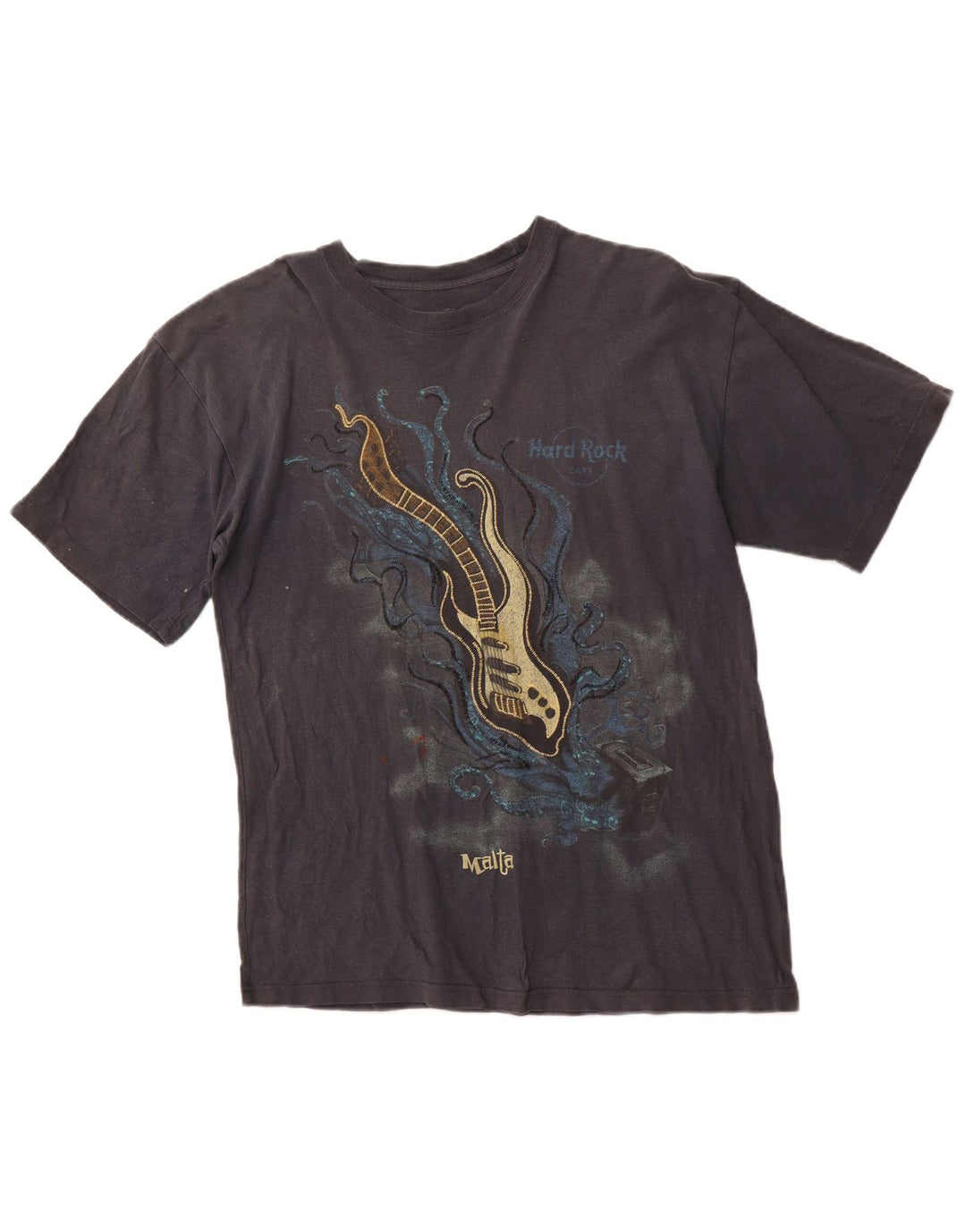 HARD ROCK Camiseta estampada Malta para hombre Top de algodón gris medio