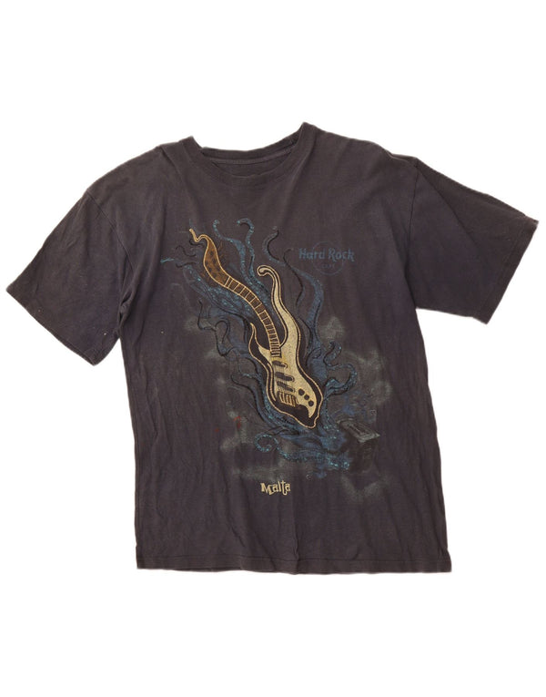 HARD ROCK Camiseta estampada Malta para hombre Top de algodón gris medio