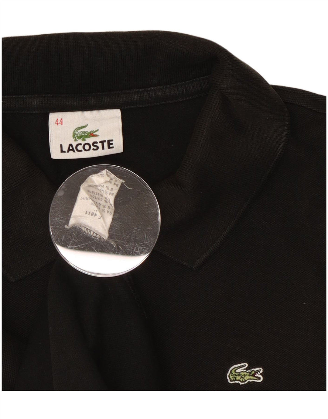 Polo Lacoste Mujer Talla 44 Grande Algodón Negro