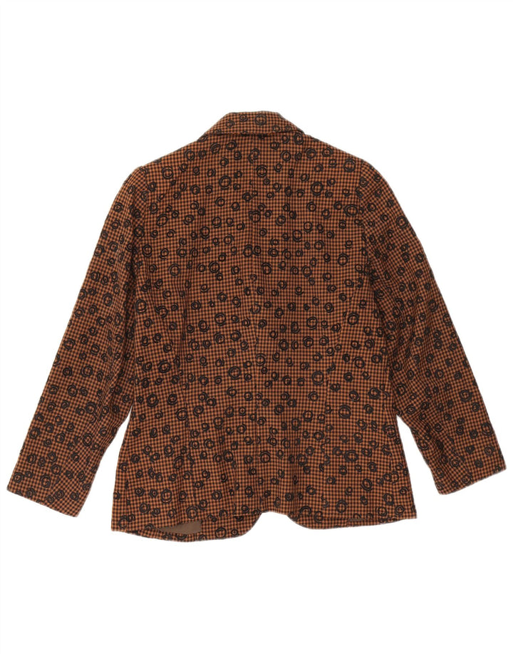 MANI Chaqueta blazer de 2 botones para mujer IT 42 Lana a cuadros marrón medio