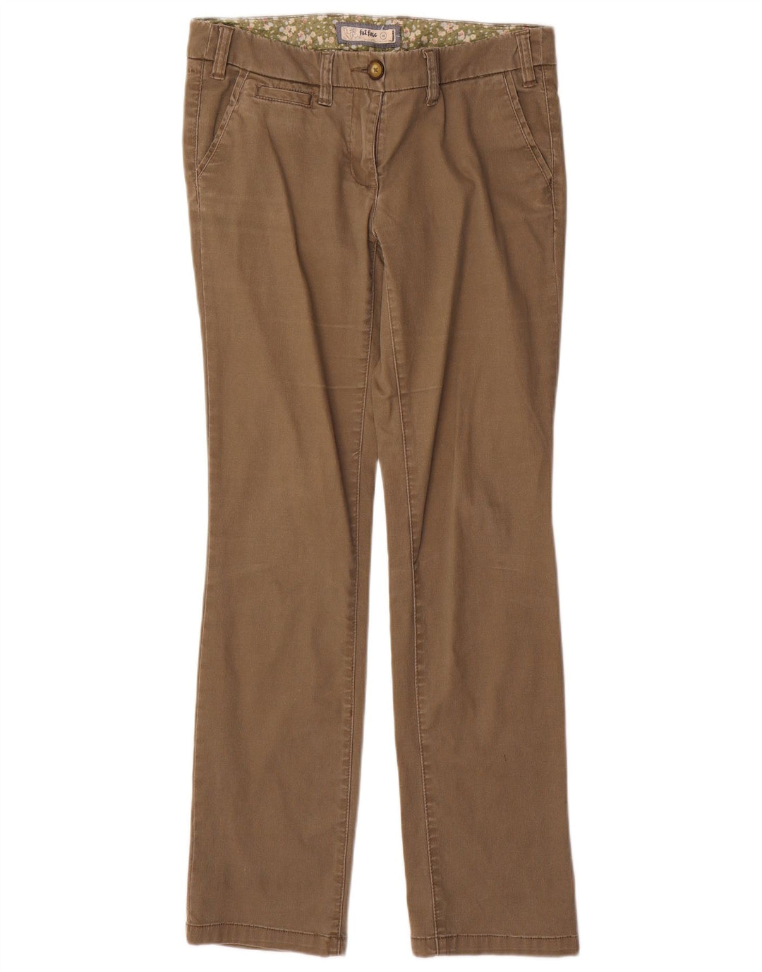 FAT FACE Pantalones chinos de cintura baja para mujer UK 10 Small W32 L31 Marrón