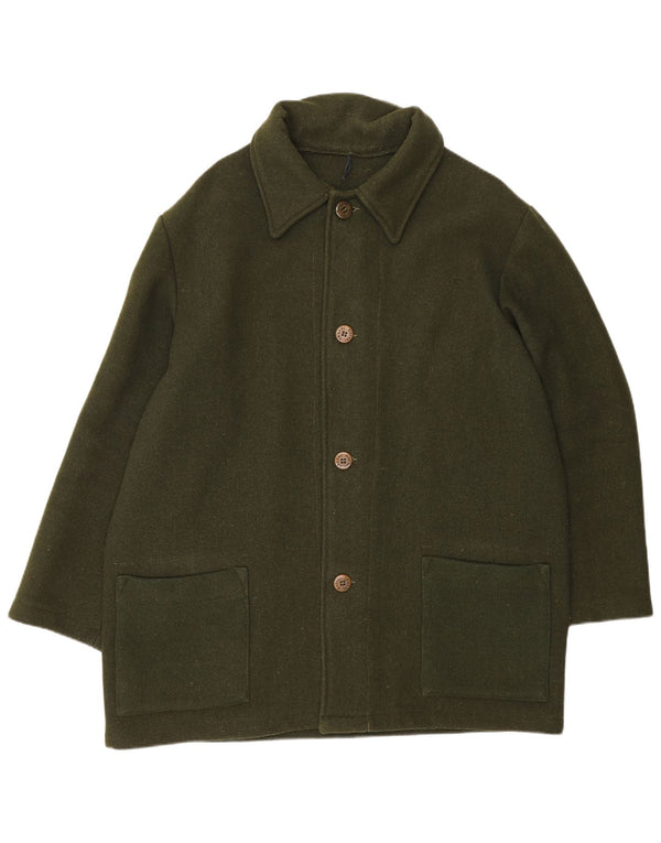 Abrigo vintage para hombre Reino Unido 42 XL Caqui