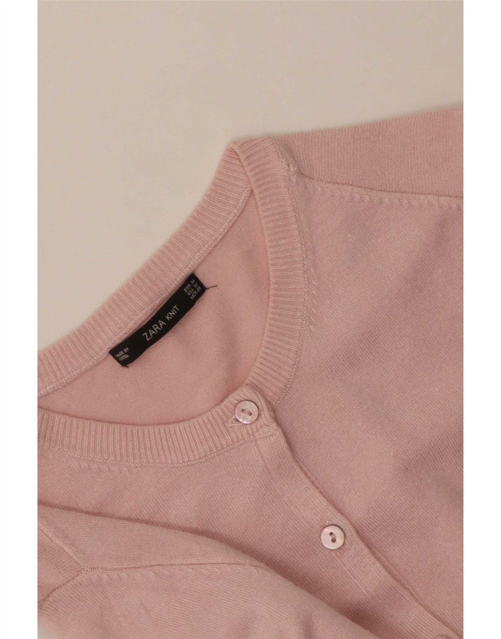 Zara Mujer Cárdigan Suéter UK 12 Medio Rosa
