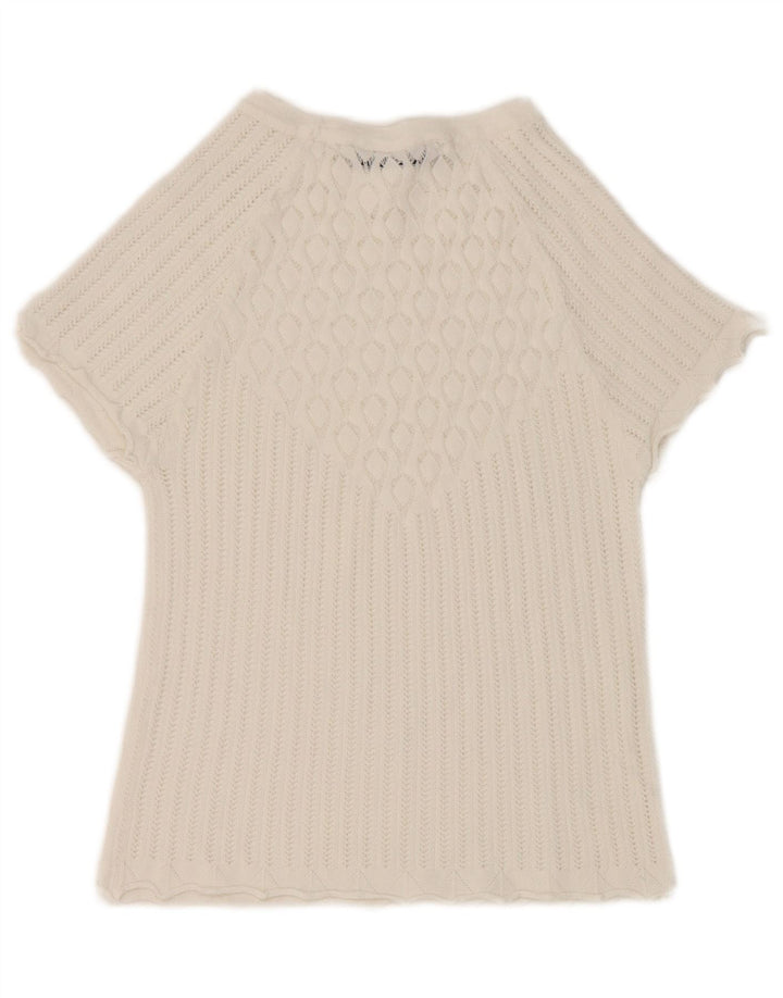 Zara Mujer Blusa Corta Top UK 8 Small Blanco