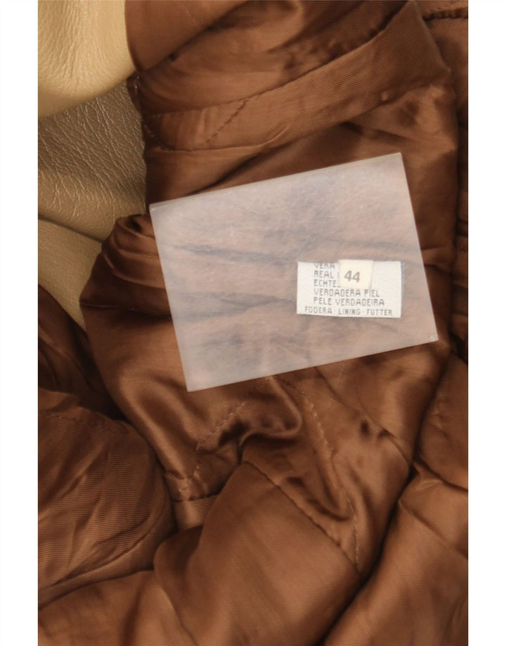 Abrigo de cuero vintage para mujer IT 44 Beige medio