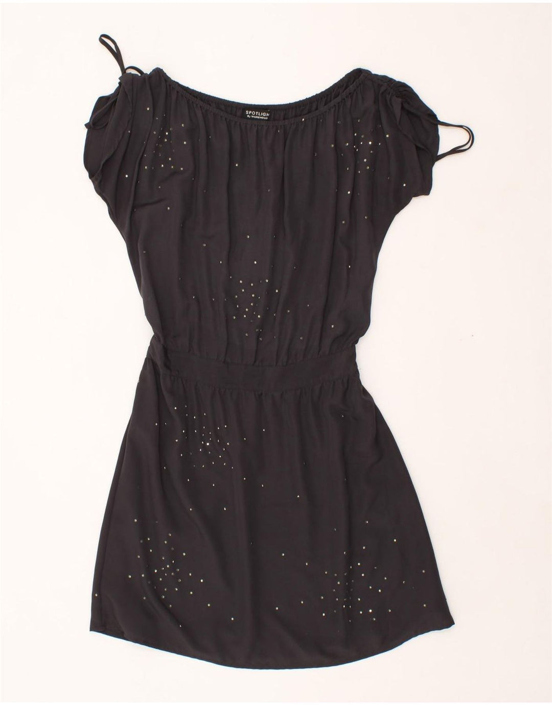 WAREHOUSE Womens Oversized A-Line Dress UK 10 Small  Navy Blue Spotted Vintage Warehouse and Second-Hand Warehouse from Messina Hembry 