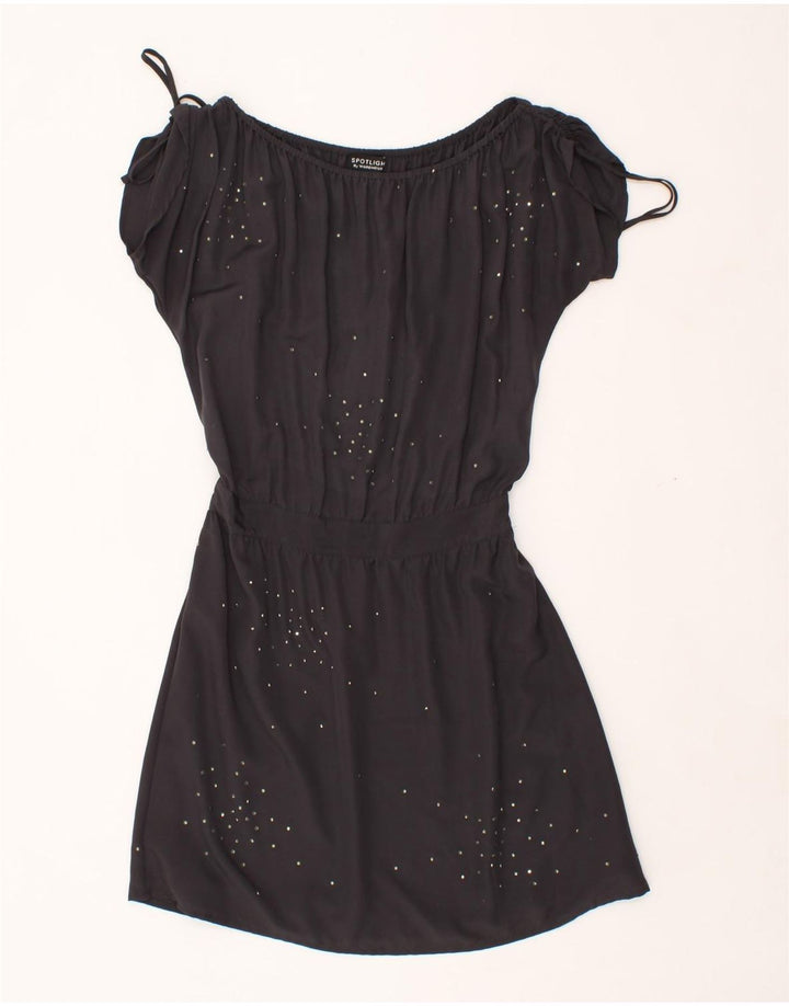 WAREHOUSE Womens Oversized A-Line Dress UK 10 Small  Navy Blue Spotted Vintage Warehouse and Second-Hand Warehouse from Messina Hembry 