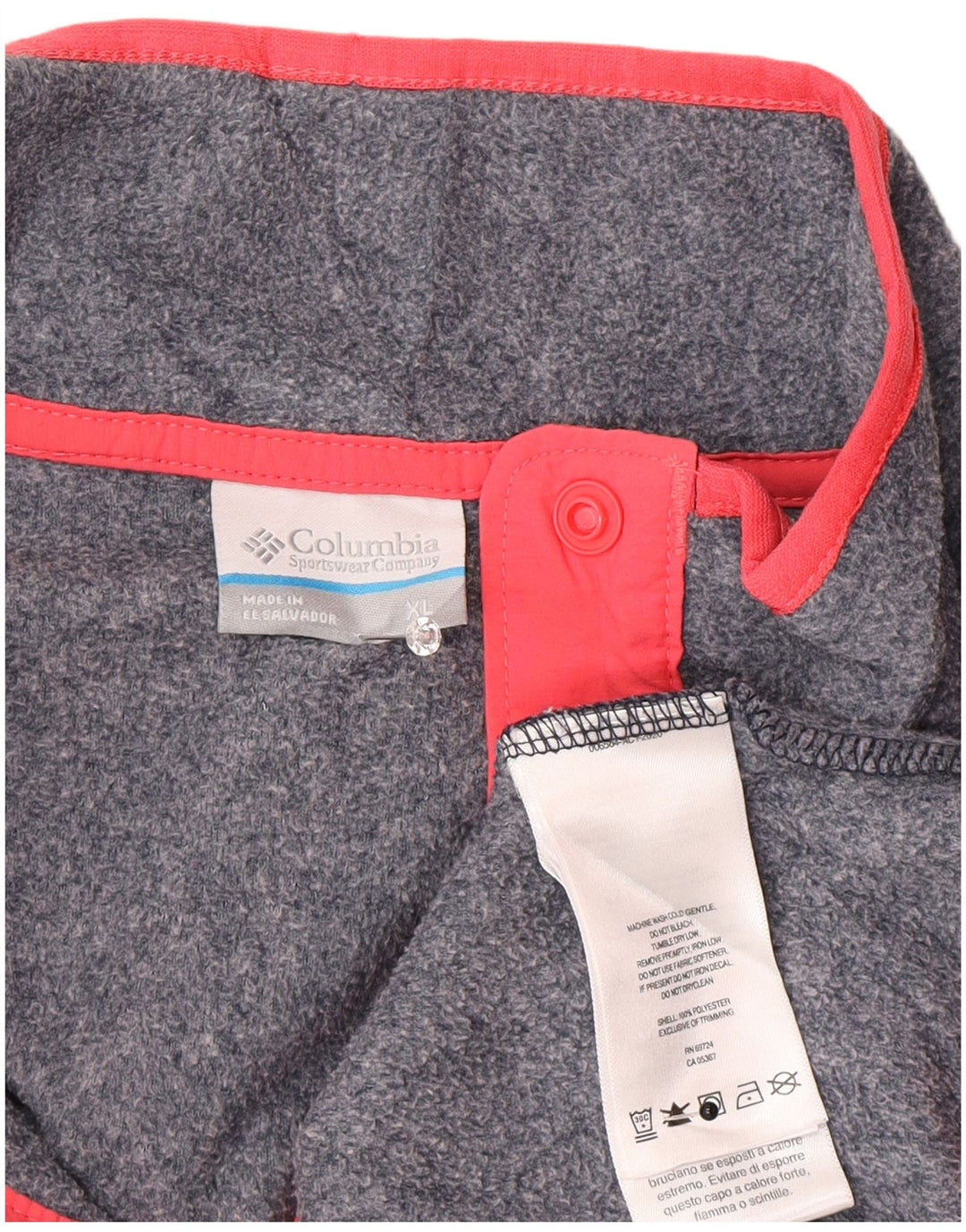Columbia Jersey de forro polar con cuello y botones para mujer UK 40 XL Poliéster gris