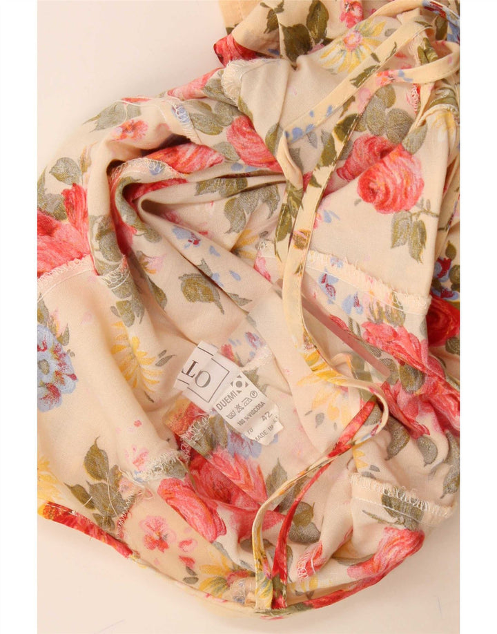 Mono corto vintage para mujer IT 42 Viscosa floral amarilla media