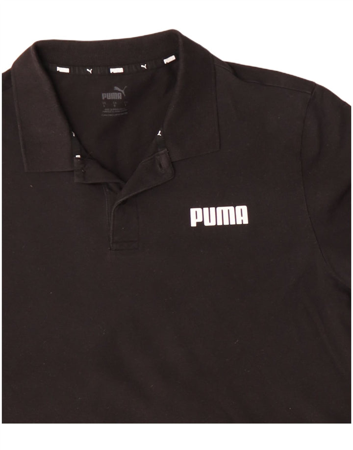 PUMA Polo para hombre grande de algodón negro