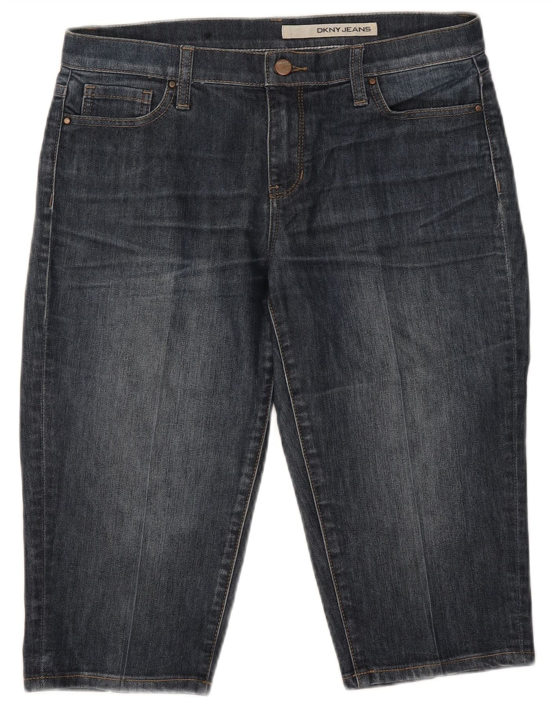 Dkny Bermudas vaqueras para mujer US 8 Medium W32 Azul marino Algodón