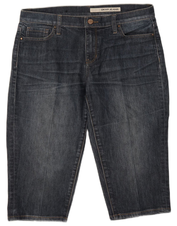 Dkny Bermudas vaqueras para mujer US 8 Medium W32 Azul marino Algodón