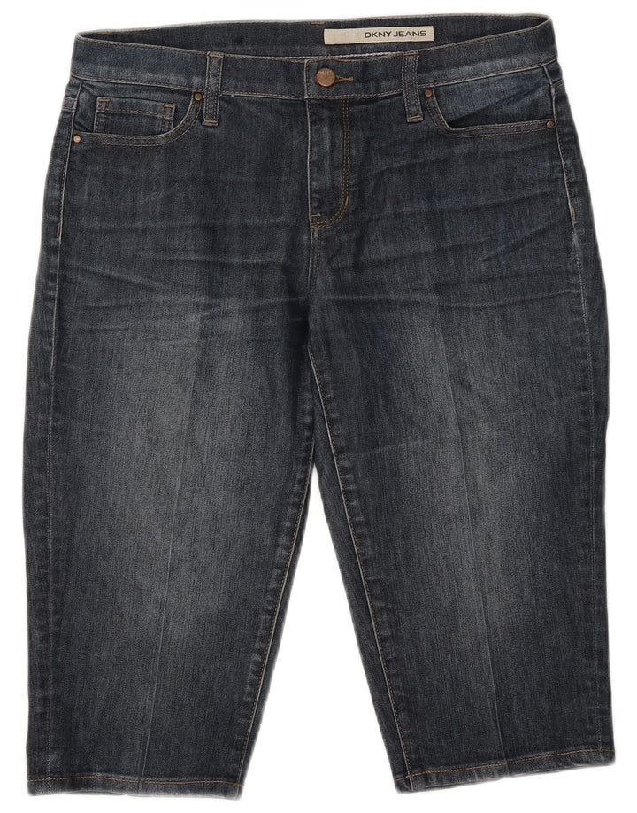 Dkny Bermudas vaqueras para mujer US 8 Medium W32 Azul marino Algodón