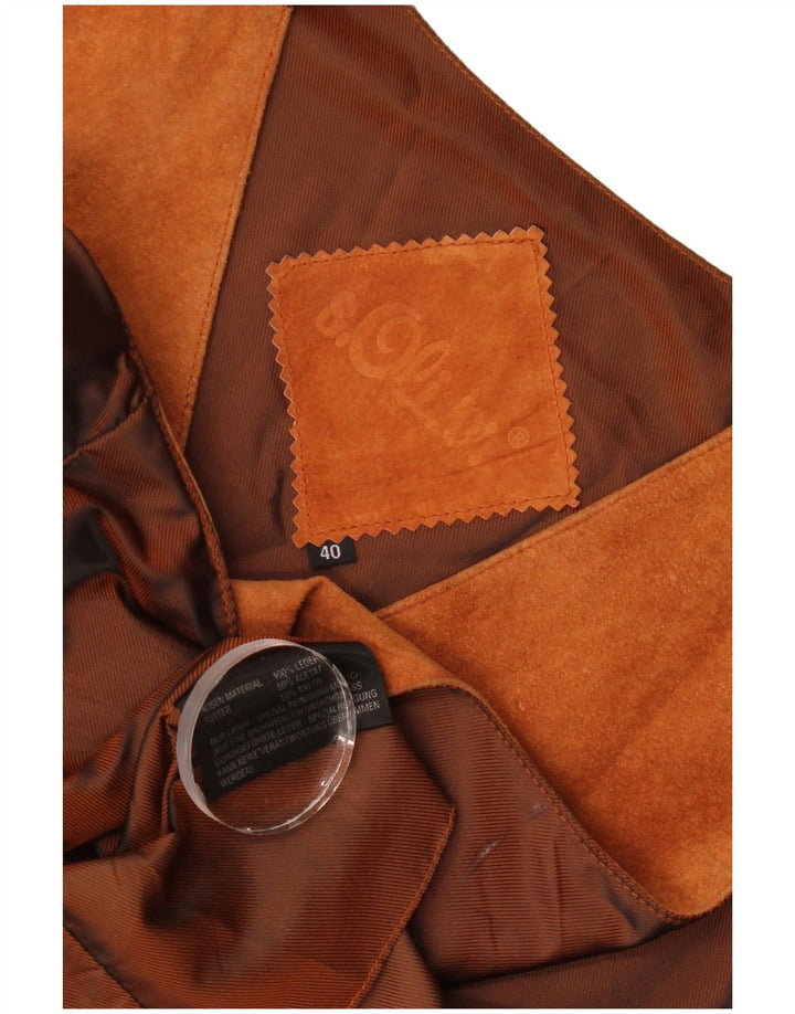 S.Oliver Chaleco de ante para mujer IT 40 Small Brown Leather