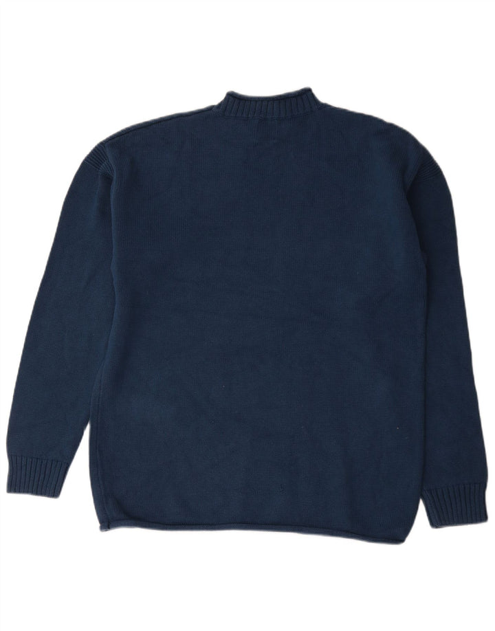 Zara Hombre Jersey Cuello Alto Jersey Grande Algodón Azul Marino